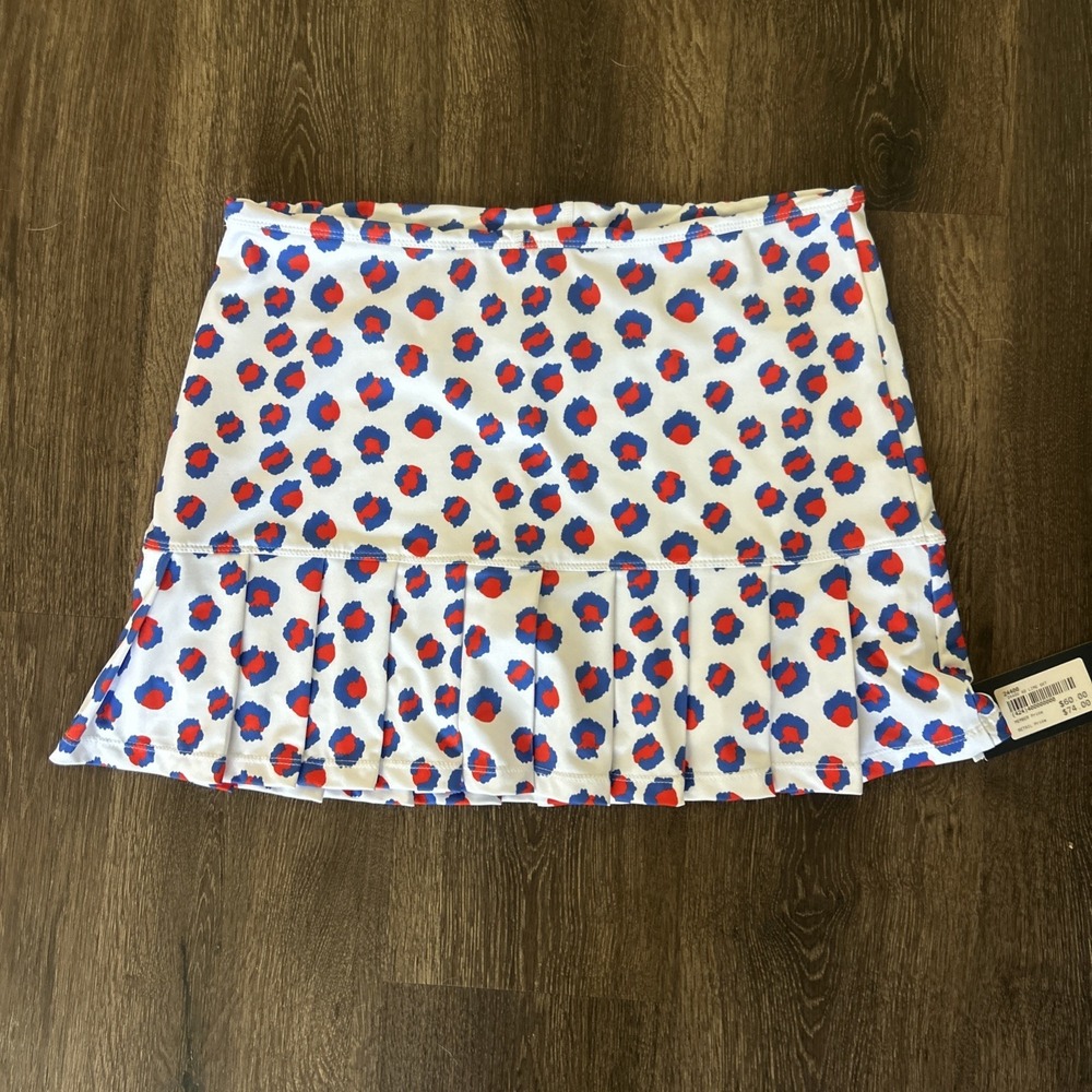 40 Lime Women's M Leopard Tennis Skort Pickelball Preppy $74 NEW TAGS Pleated